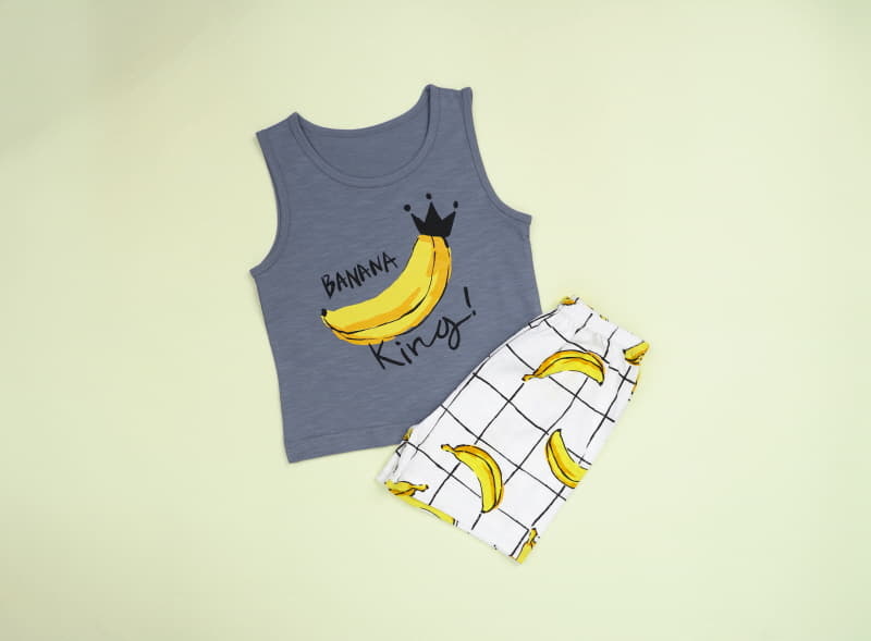 Mellis - Korean Children Fashion - #designkidswear - Banana King Sleeveless Set