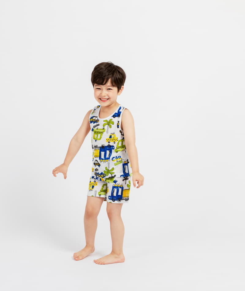 Mellis - Korean Children Fashion - #discoveringself - Beach Car Sleeveless Set