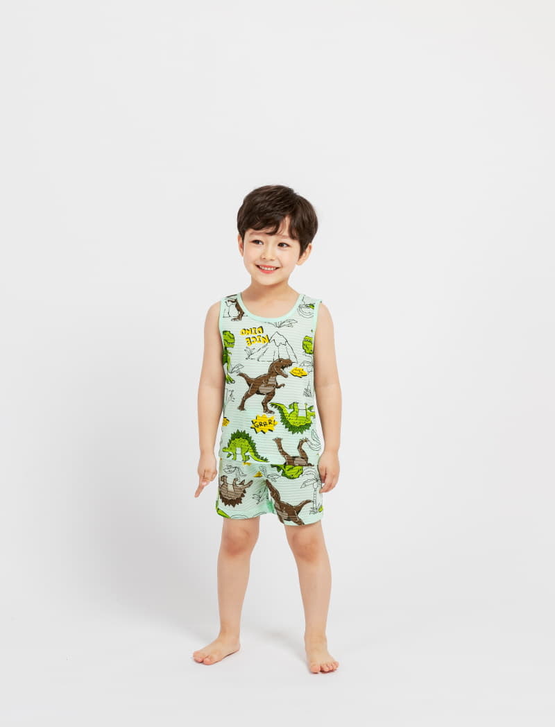 Mellis - Korean Children Fashion - #discoveringself - Green Rex Sleeveless Set - 2