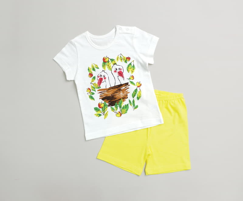 Mellis - Korean Children Fashion - #kidzfashiontrend - Twin Bird Sluv Cotton Modal - 2