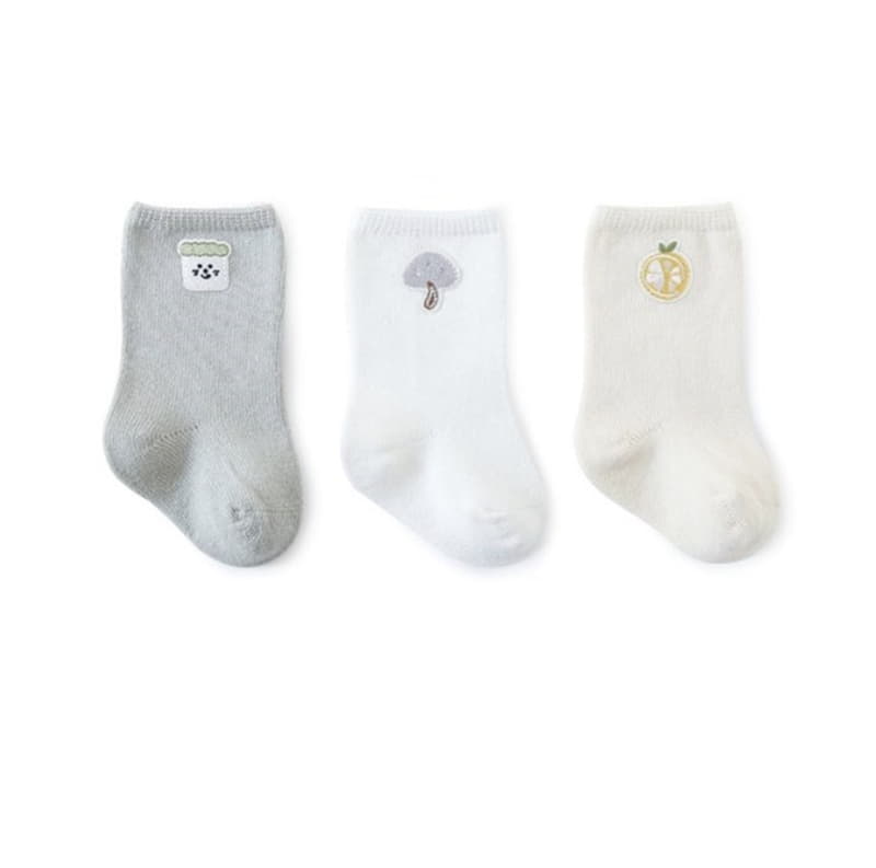 Miso - Korean Baby Fashion - #onlinebabyshop - Mushroom Socks Set - 2