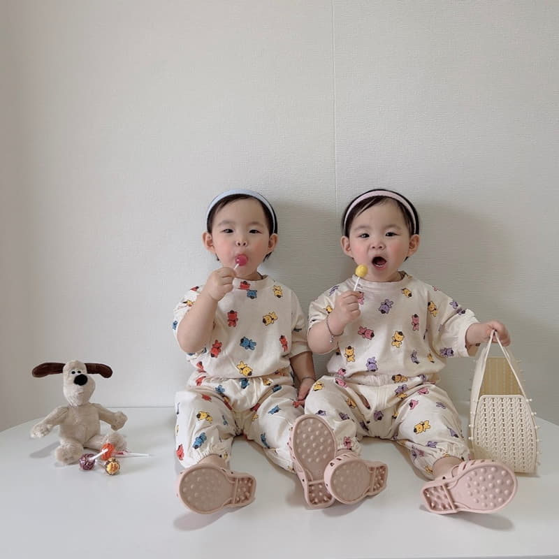 Moran - Korean Children Fashion - #childofig - Summer Hat Bear Top Bottom Set - 7