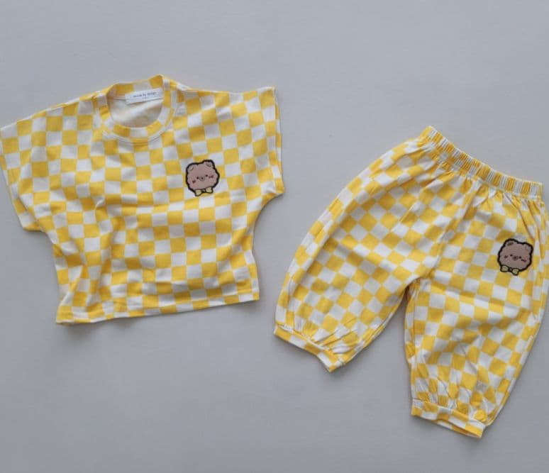 Moran - Korean Children Fashion - #childofig - Ribbon Bear Top Bottom Set