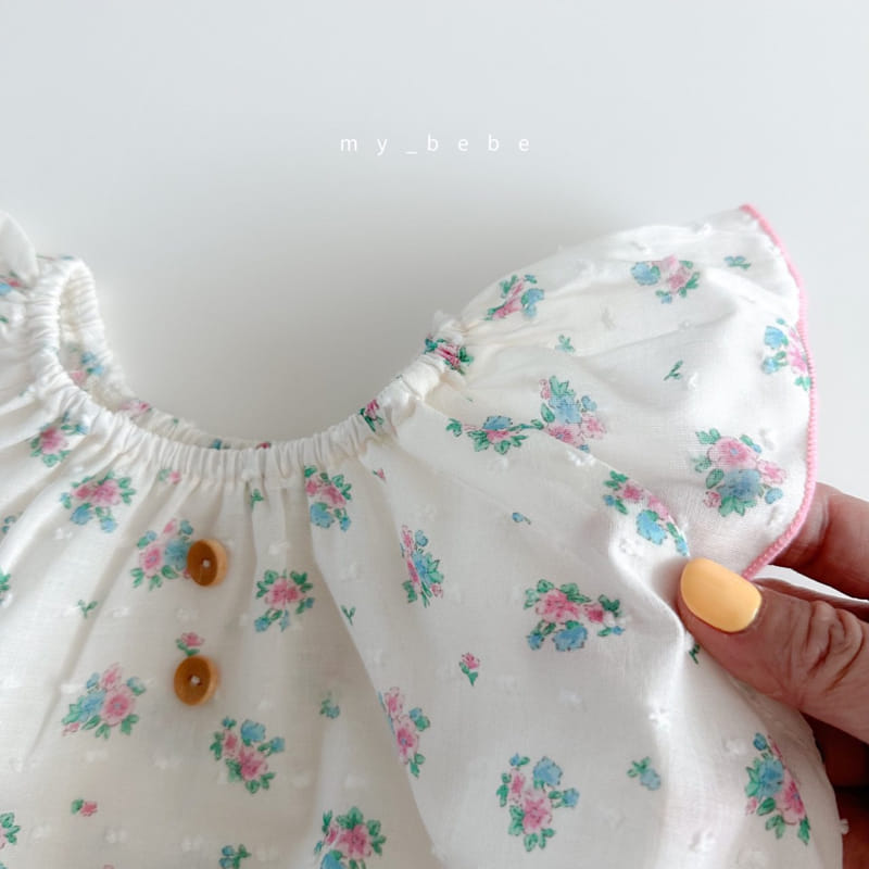 My Bebe - Korean Baby Fashion - #babyboutiqueclothing - Baby Snow Flower Terry Bodysuit - 8