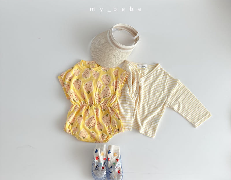 My Bebe - Korean Baby Fashion - #babyfever - Baby Fruit Banding Bodysuit - 12