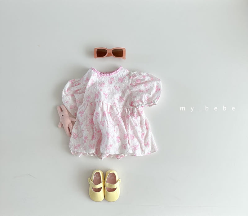 My Bebe - Korean Baby Fashion - #babylifestyle - Baby Heart Flower One-piece Bodysuit - 11