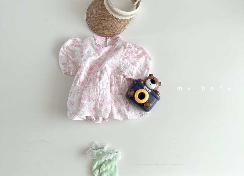 My Bebe - Korean Baby Fashion - #babyoninstagram - Baby Heart Flower One-piece Bodysuit - 12