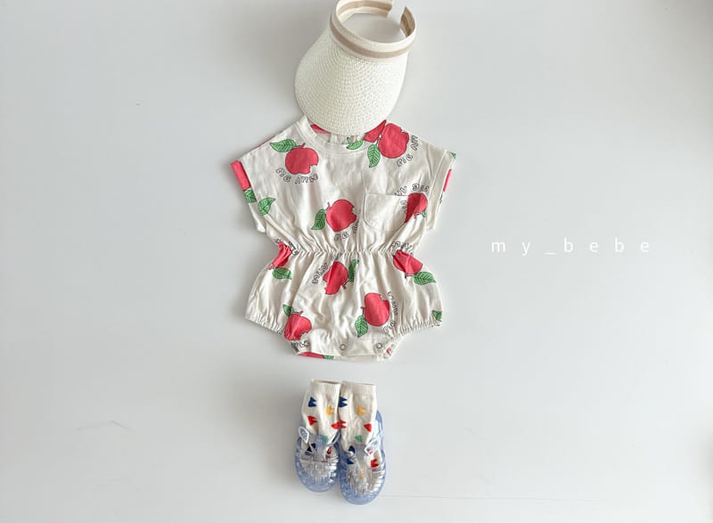 My Bebe - Korean Baby Fashion - #babyoutfit - Baby Fruit Banding Bodysuit - 4