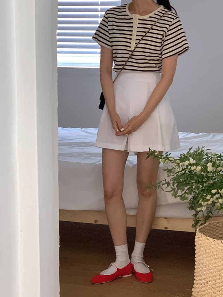 Osense - Korean Women Fashion - #momslook - Marine Stripes Tee - 6