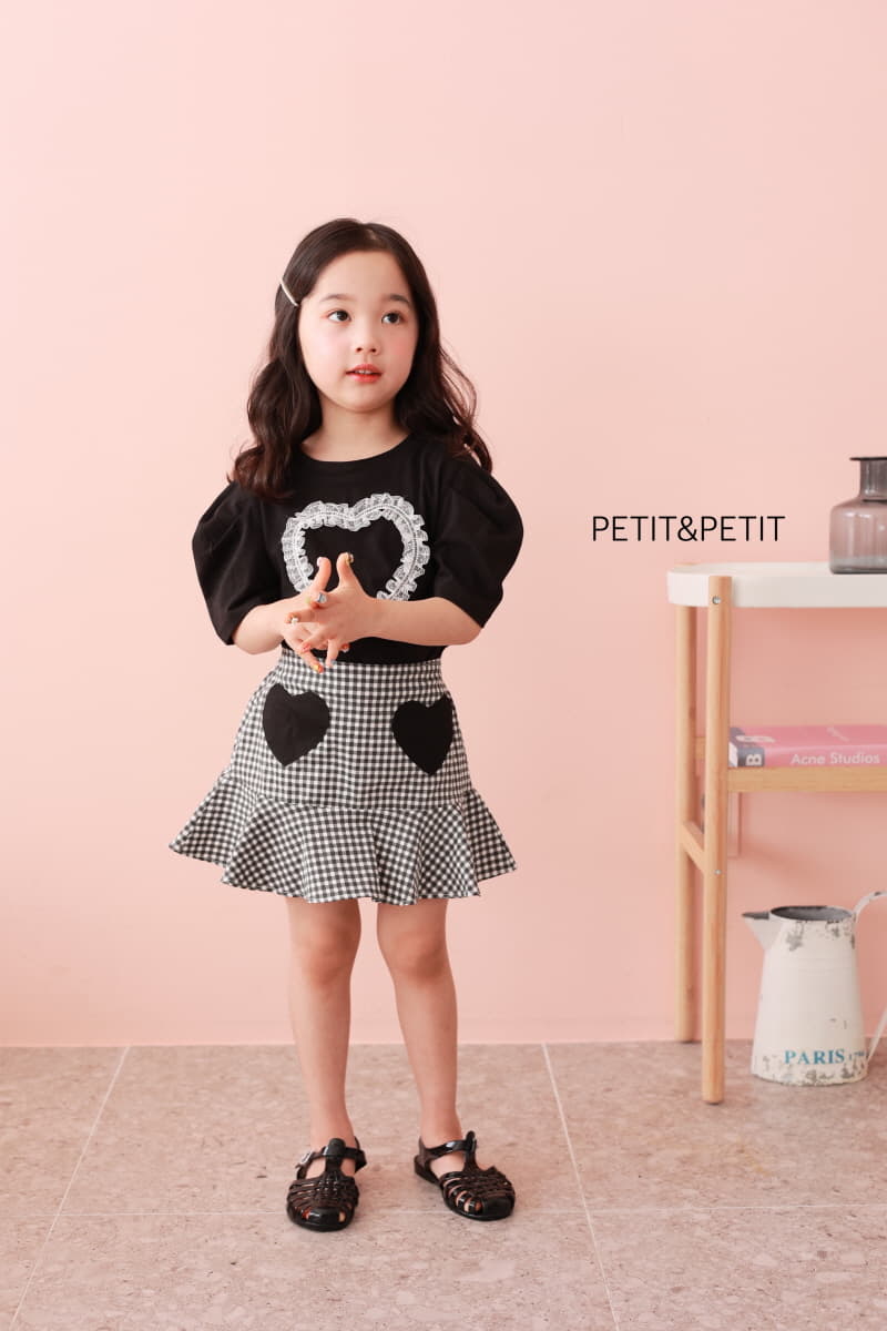 Petit & Petit - Korean Children Fashion - #Kfashion4kids - Check Heart Skirt - 5