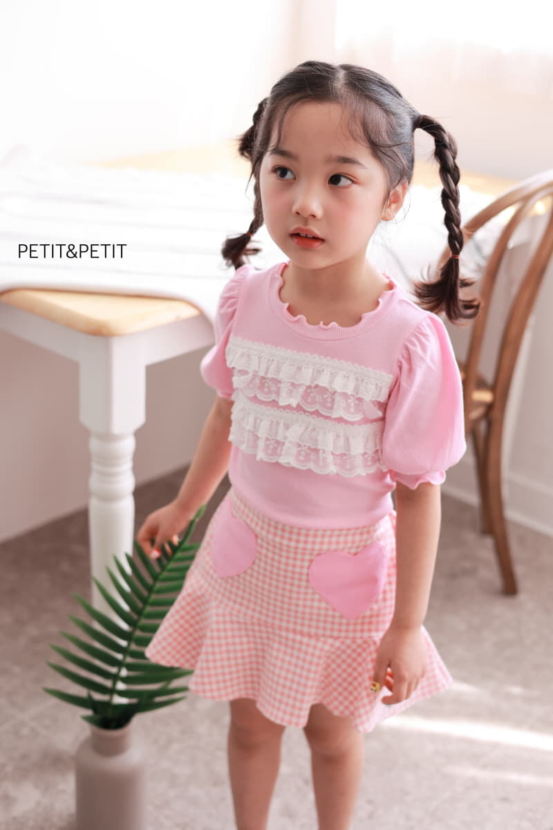 Petit & Petit - Korean Children Fashion - #childofig - Check Heart Skirt - 10