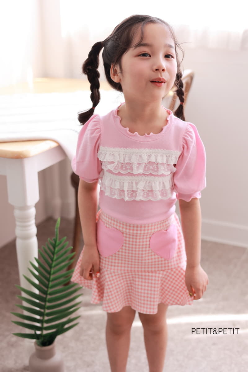 Petit & Petit - Korean Children Fashion - #childofig - Check Heart Skirt - 11