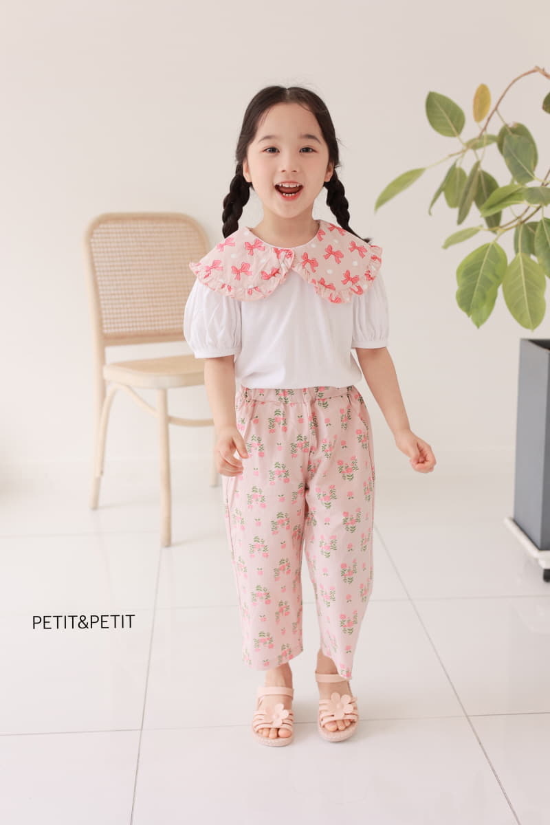 Petit & Petit - Korean Children Fashion - #stylishchildhood - Ribbon Collar Tee - 4