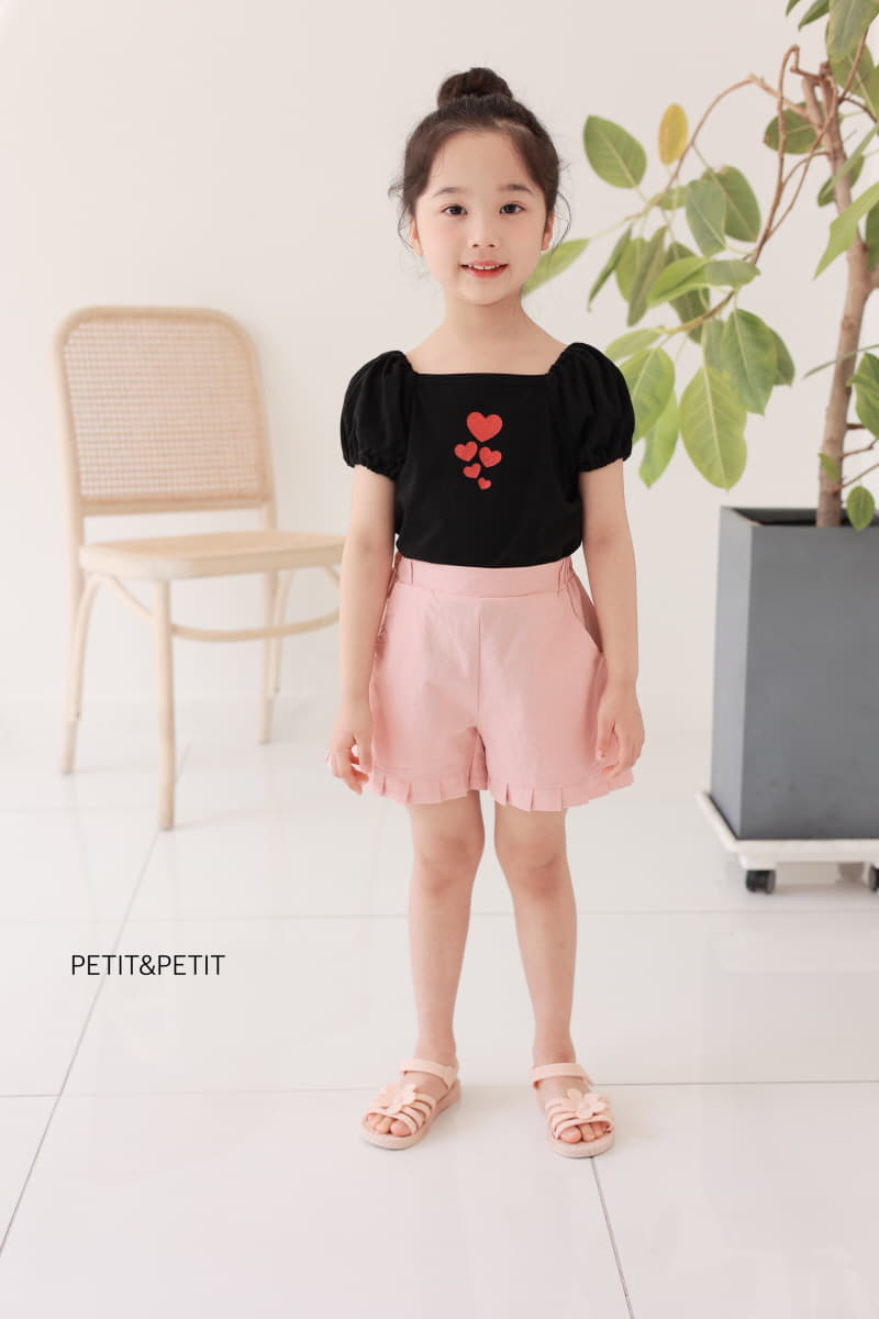 Petit & Petit - Korean Children Fashion - #kidsshorts - heart Square Tee - 10