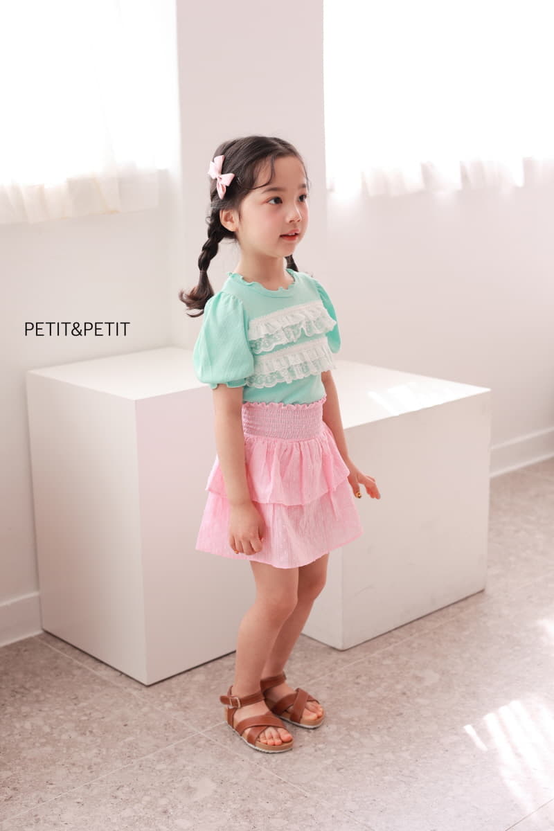 Petit & Petit - Korean Children Fashion - #kidsshorts - Cancan Lace Rib Tee - 3