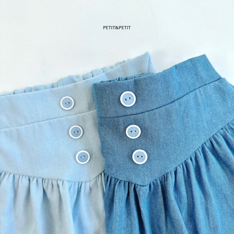 Petit & Petit - Korean Children Fashion - #kidsshorts - Button Denim Skirt - 2