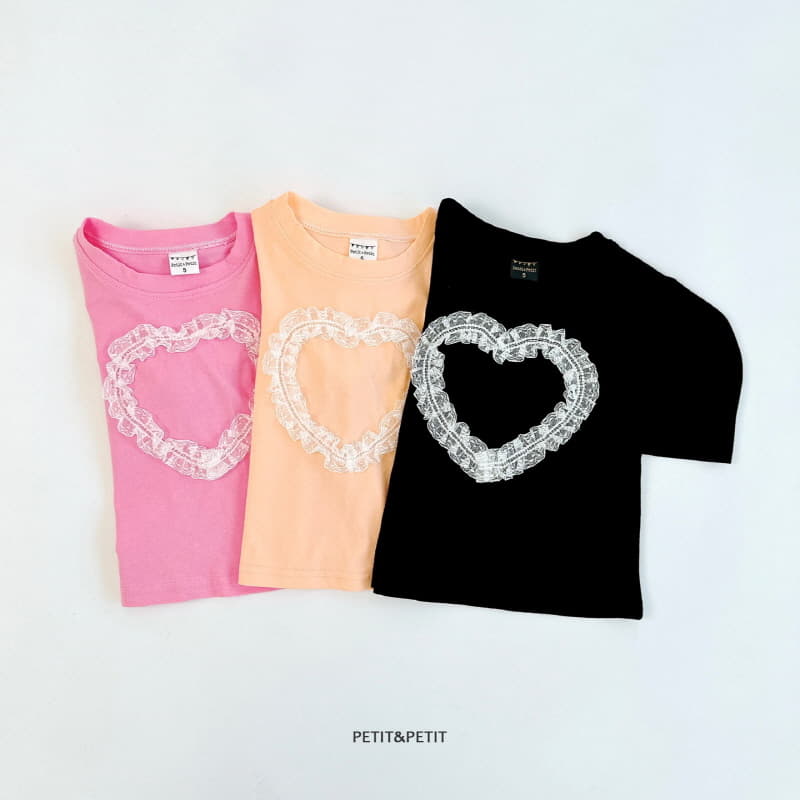 Petit & Petit - Korean Children Fashion - #kidsstore - Heart Lace Tee - 10