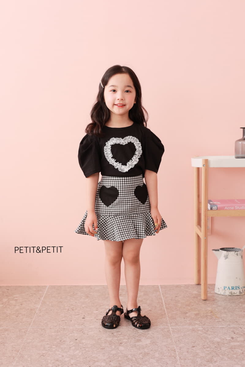 Petit & Petit - Korean Children Fashion - #kidsstore - Check Heart Skirt - 4