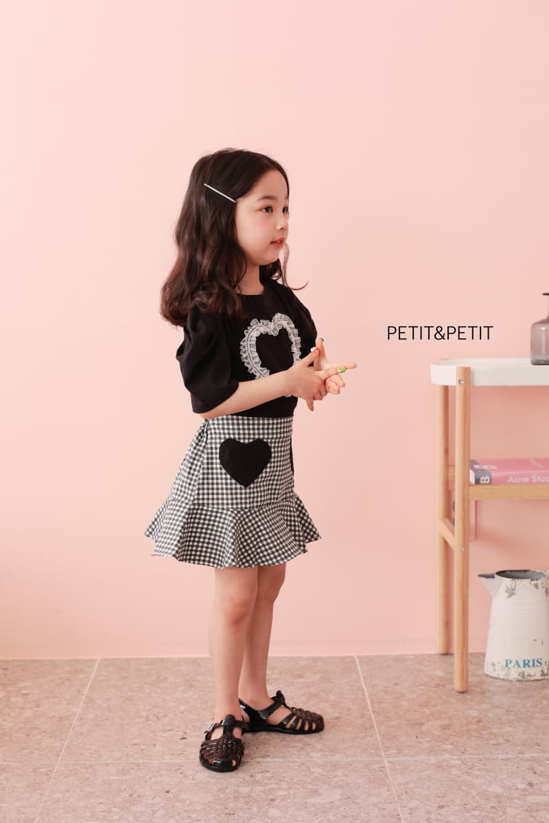 Petit & Petit - Korean Children Fashion - #littlefashionista - Check Heart Skirt - 6