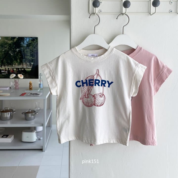 Pink151 - Korean Children Fashion - #designkidswear - Cherry Cap Sleeves Tee