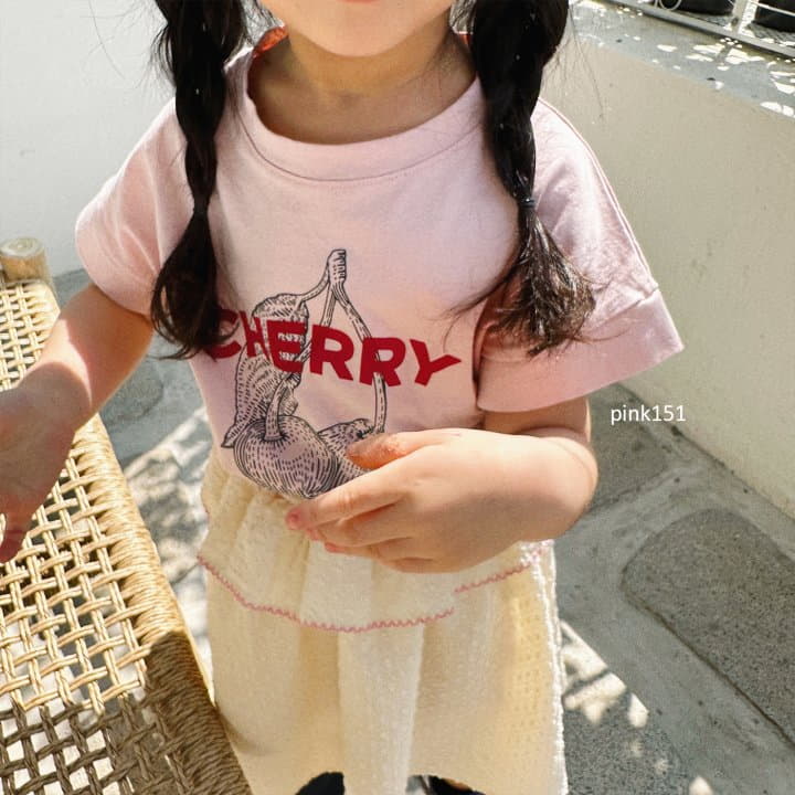 Pink151 - Korean Children Fashion - #magicofchildhood - Cherry Cap Sleeves Tee - 9