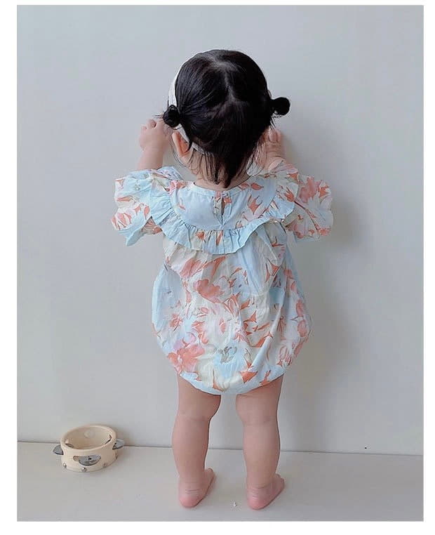 Reve Kid - Korean Baby Fashion - #babyclothing - Frill Paint Bodysuit - 4