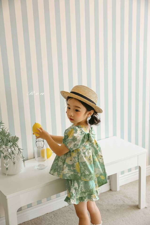 Roa - Korean Children Fashion - #fashionkids - Flower Top Bottom Set - 10