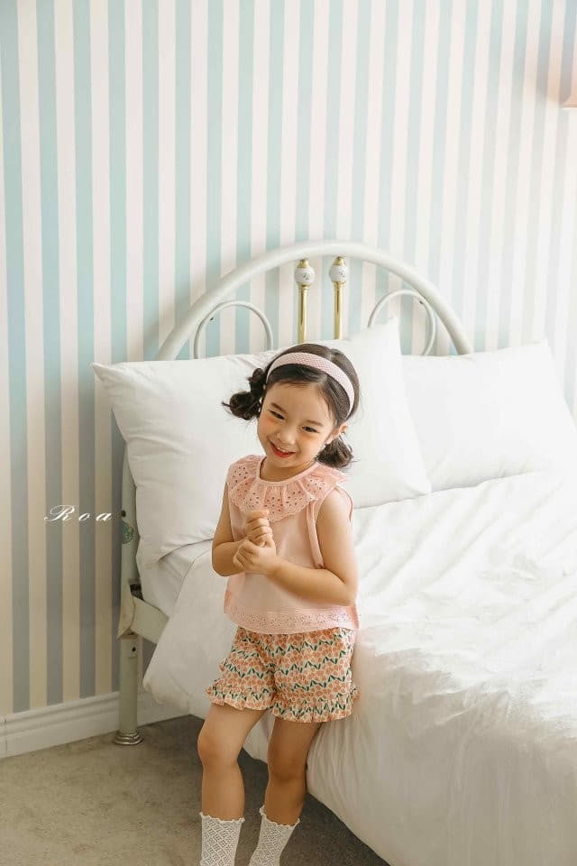 Roa - Korean Children Fashion - #kidsshorts - Eyelet Blouse - 3