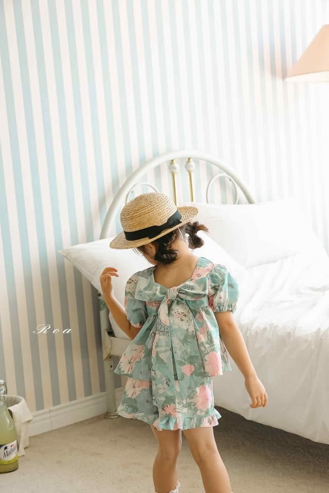 Roa - Korean Children Fashion - #kidsshorts - Flower Top Bottom Set - 11