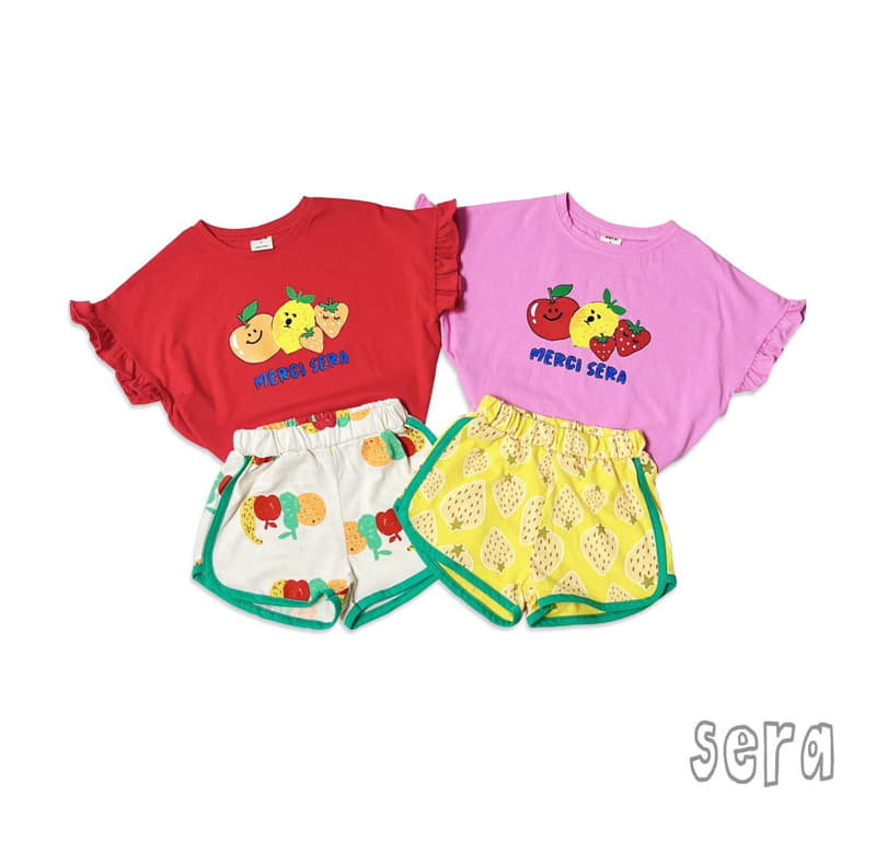 Sera - Korean Children Fashion - #childrensboutique - Fruit Shorts Top Bottom Set - 10