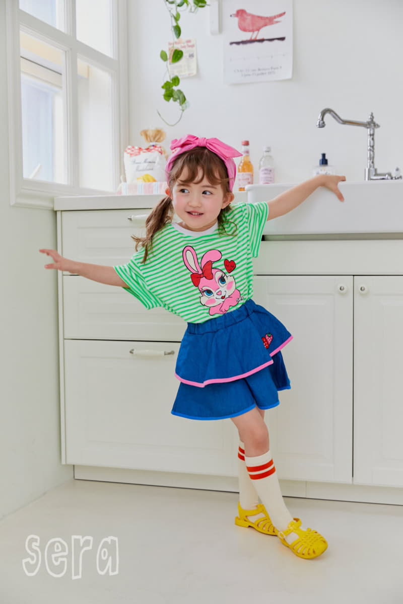 Sera - Korean Children Fashion - #discoveringself - Rabbit Stripes Tee - 2