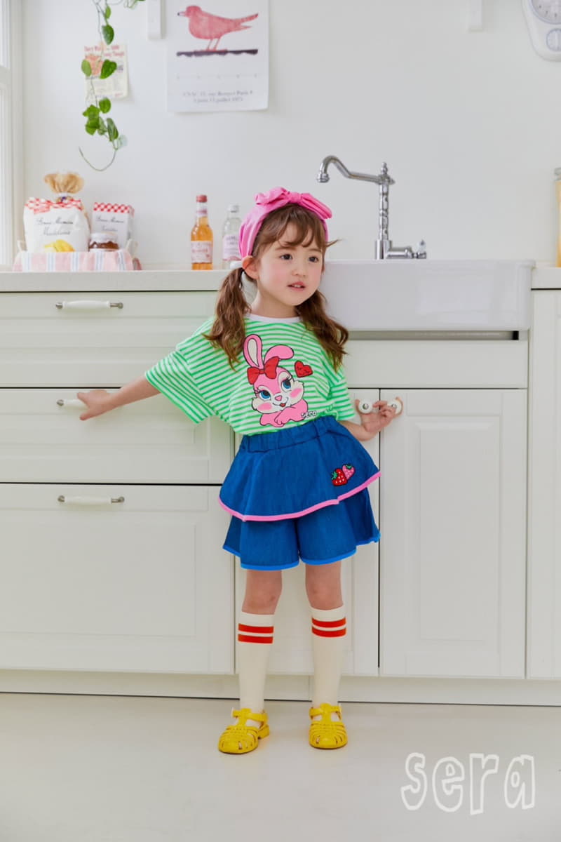 Sera - Korean Children Fashion - #fashionkids - Rabbit Stripes Tee - 3