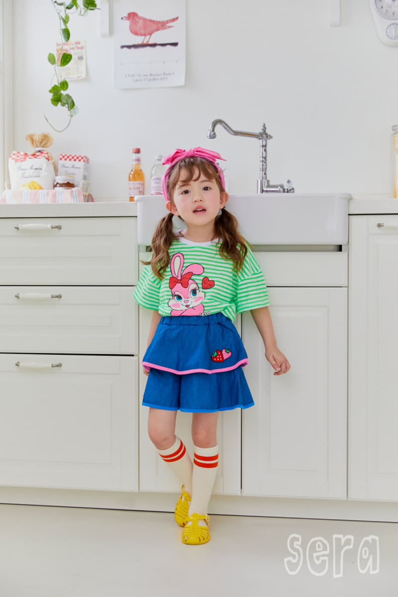 Sera - Korean Children Fashion - #fashionkids - Rabbit Stripes Tee - 4