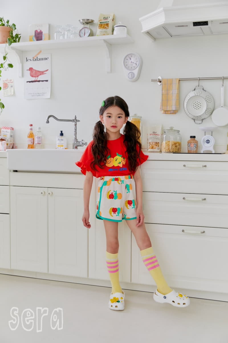 Sera - Korean Children Fashion - #littlefashionista - Fruit Shorts Top Bottom Set - 2