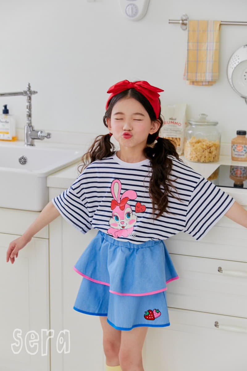 Sera - Korean Children Fashion - #littlefashionista - Rabbit Stripes Tee - 8