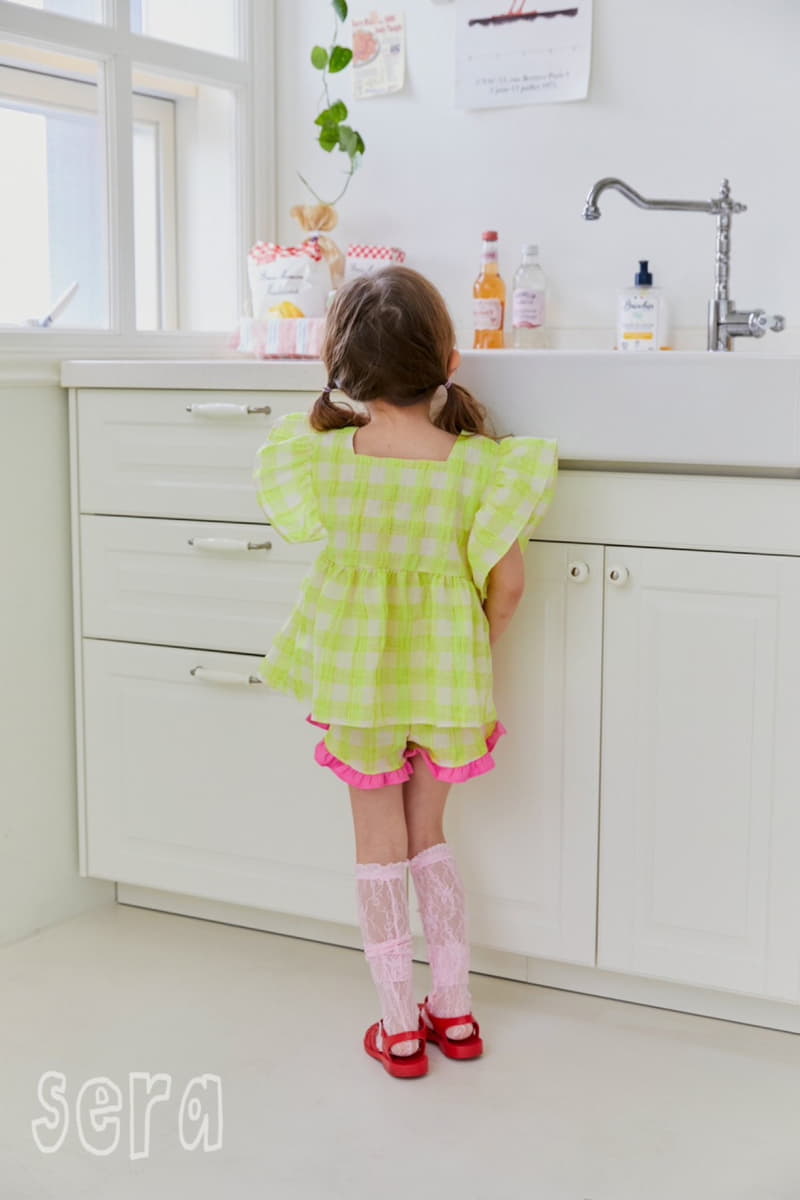 Sera - Korean Children Fashion - #minifashionista - Strawberry Check Blouse - 3