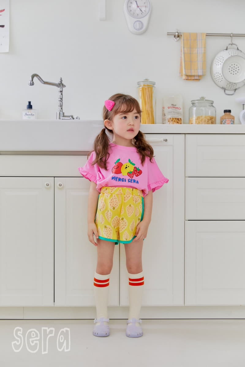 Sera - Korean Children Fashion - #todddlerfashion - Fruit Shorts Top Bottom Set - 6