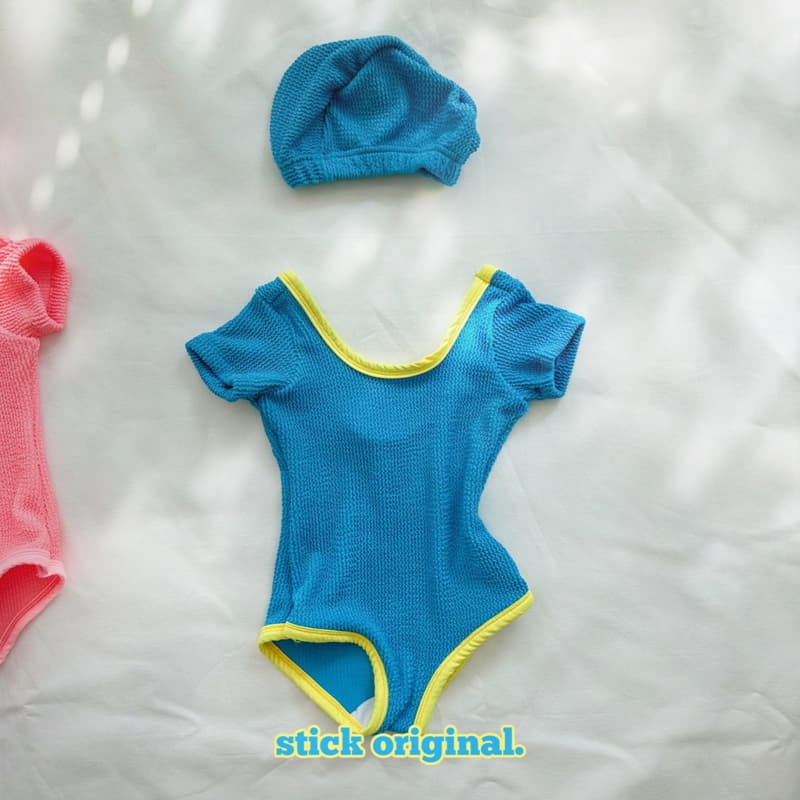 Stick - Korean Children Fashion - #kidsshorts - Juicy Swimwear with Hat - 2