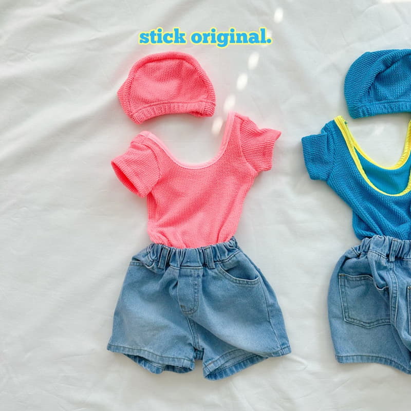 Stick - Korean Children Fashion - #prettylittlegirls - Juicy Swimwear with Hat - 9