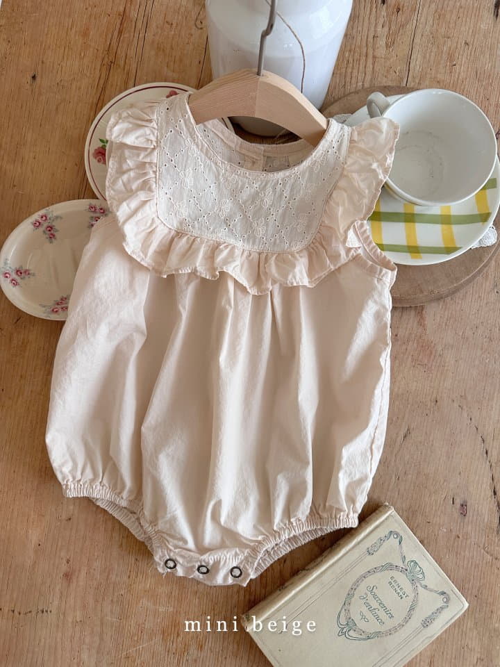 The Beige - Korean Baby Fashion - #babyfever - Square Frill Bodysuit