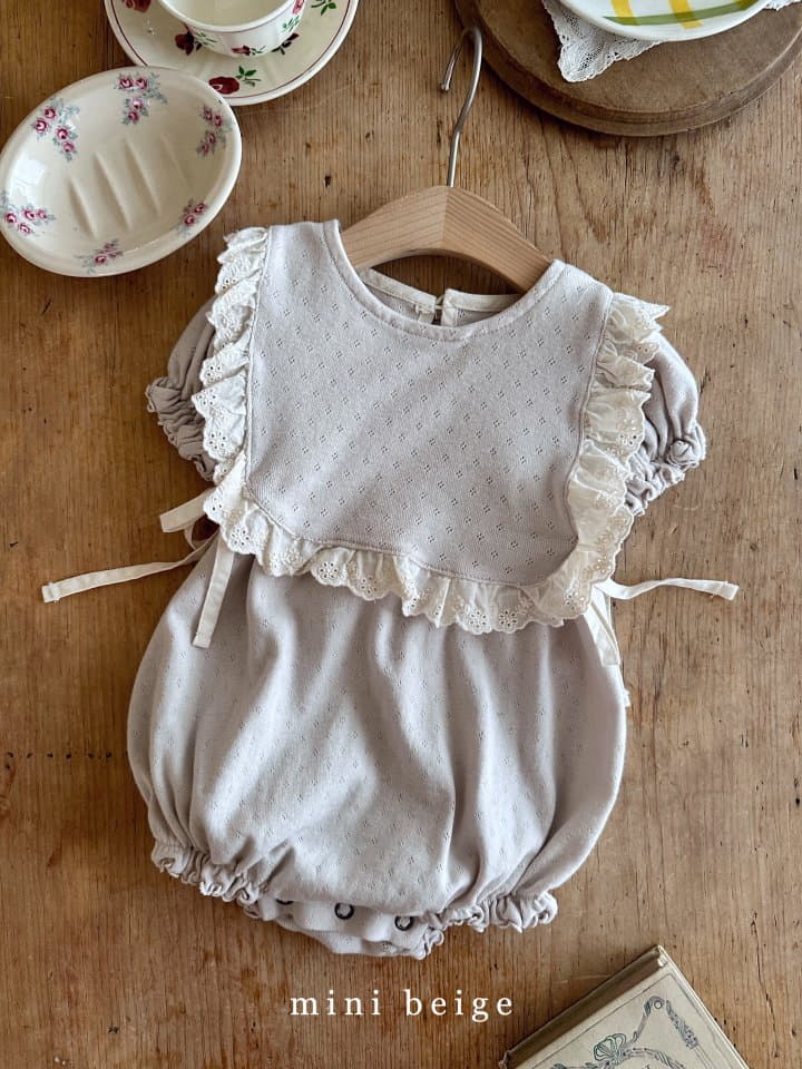 The Beige - Korean Baby Fashion - #onlinebabyboutique - Eyelet Bodysuit - 6