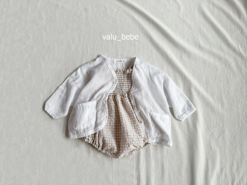 Valu Bebe - Korean Baby Fashion - #babyboutique - Smocked Check Bodysuit - 5