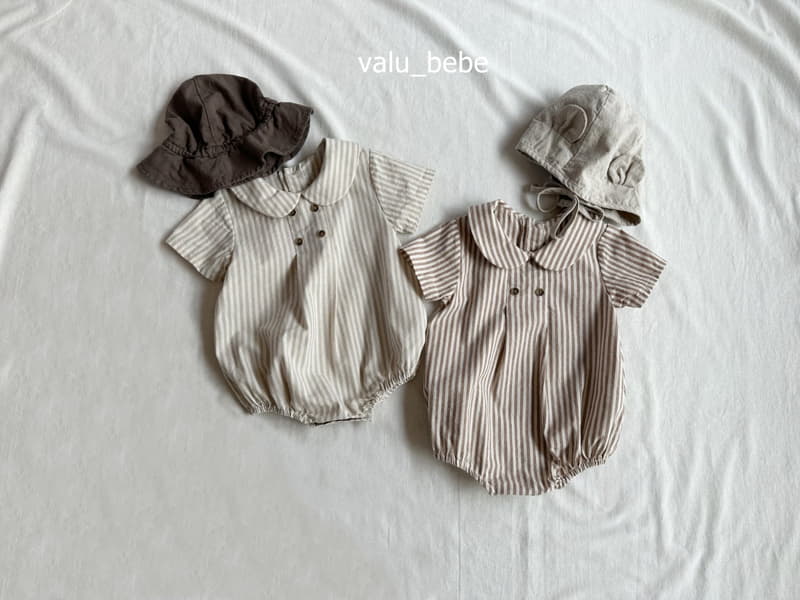 Valu Bebe - Korean Baby Fashion - #babyboutiqueclothing - Mumu Stripes Linen Bodysuit