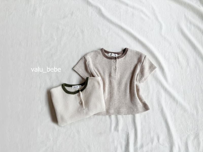 Valu Bebe - Korean Baby Fashion - #babyboutiqueclothing - Waffle Button Tee - 2