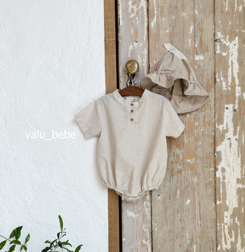 Valu Bebe - Korean Baby Fashion - #babyboutiqueclothing - Henry Neck Stripes Bodysuit - 9