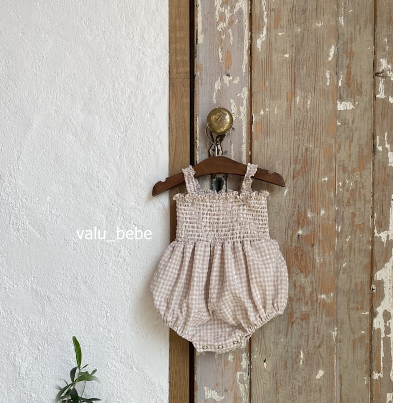 Valu Bebe - Korean Baby Fashion - #babyclothing - Smocked Check Bodysuit - 7