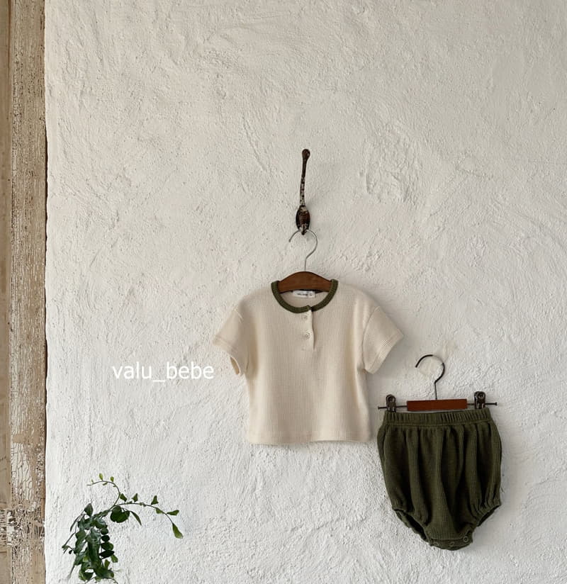 Valu Bebe - Korean Baby Fashion - #babyclothing - Waffle Button Tee - 3