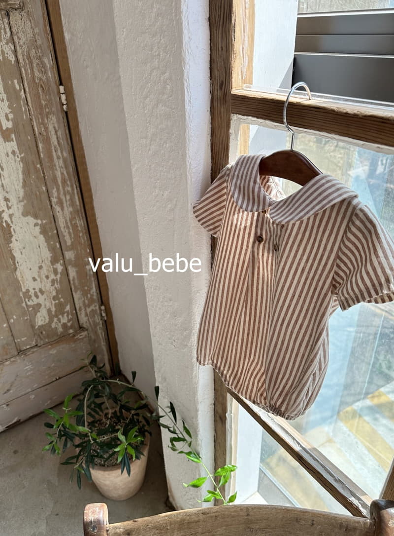 Valu Bebe - Korean Baby Fashion - #babyfashion - Mumu Stripes Linen Bodysuit - 3