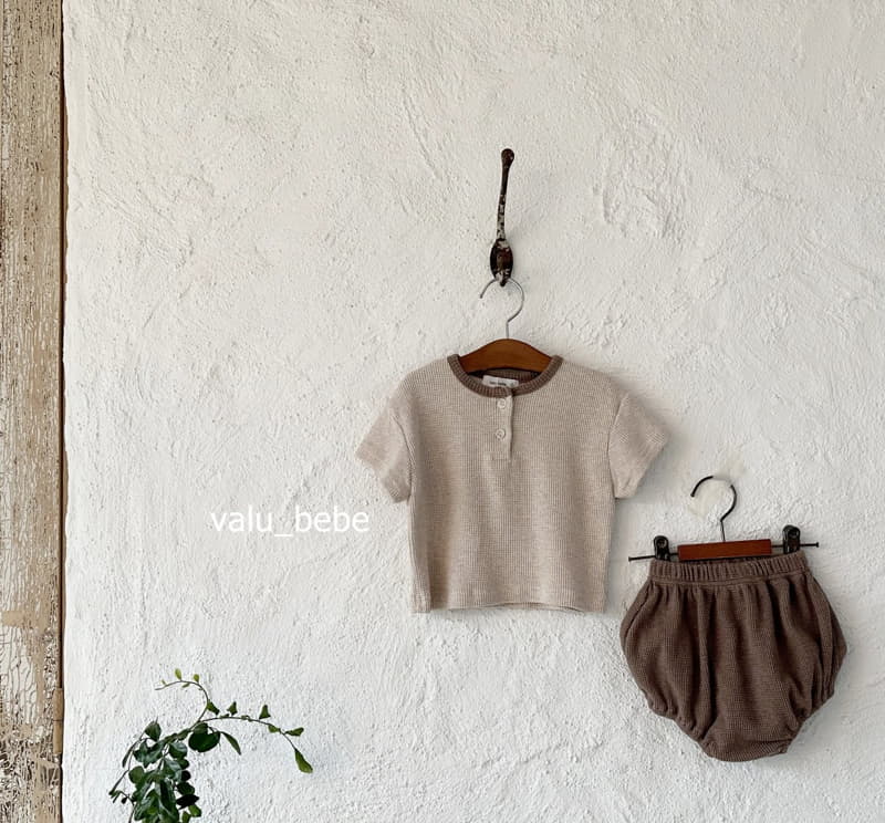 Valu Bebe - Korean Baby Fashion - #babyclothing - Waffle Button Tee - 4