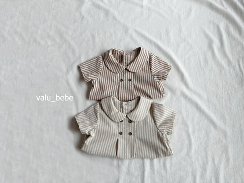 Valu Bebe - Korean Baby Fashion - #babyfashion - Mumu Stripes Linen Bodysuit - 4